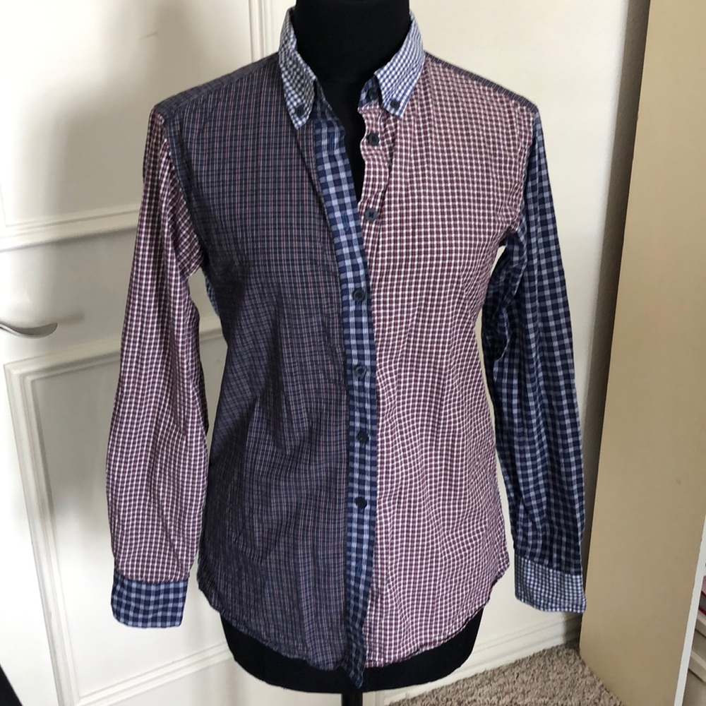 Ines de la fressange for Uniqlo shirt mixed plaid